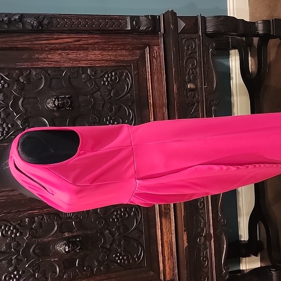 Pretty Garden Hot Pink One Shoulder Dress - Picture 3 of 6